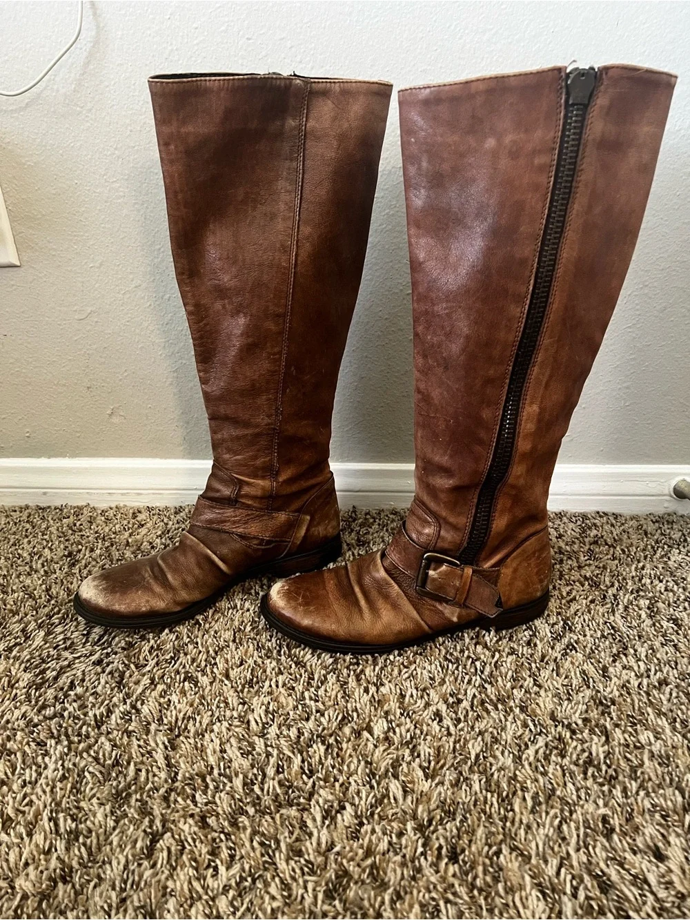 Steve Madden Brown Leather under the knee Boots